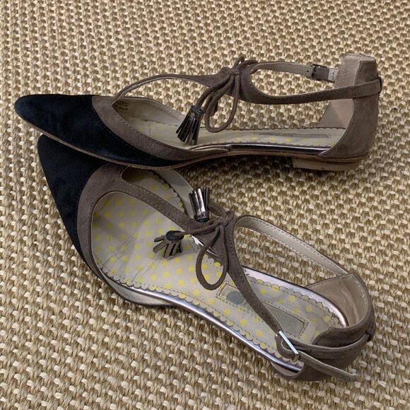 Boden T-strap suede flats with tassels - Picture 3 of 6